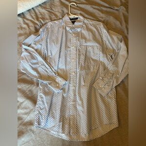 Wrangler George Strait Collection Blue and White Patterned Shirt